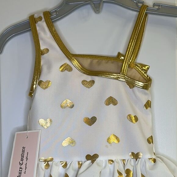 Juicy Couture Baby Girl Golden Hearts One Piece Swimsuit NEW Size 12 Month - Picture 6 of 7